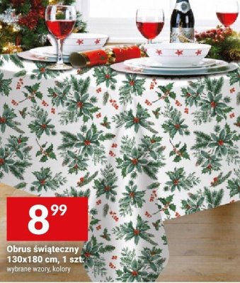 Obrus świąteczny 130x180 cm, 1 szt. promocja w Twój Market