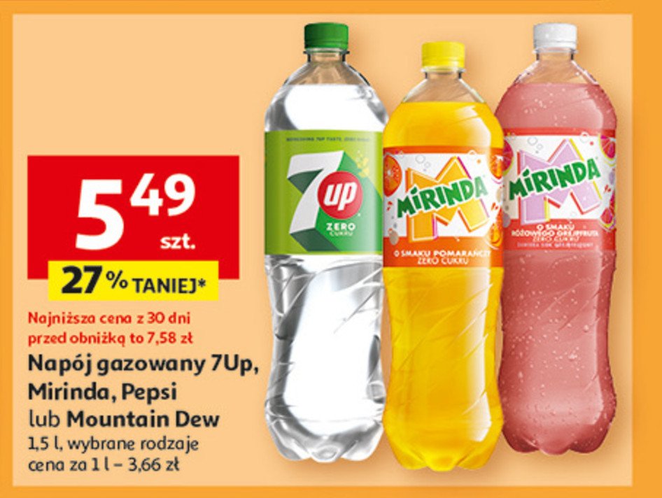 Napój pink grapefruit MIRINDA FREE promocja