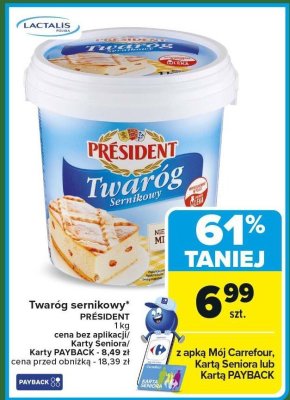 Twaróg sernikowy Président promocja w Carrefour
