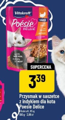 Przysmak w saszetce z indykiem dla kota Poesie Delice Vitakraft promocja w POLOmarket