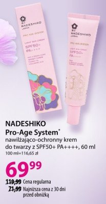 Krem NADESHIKO Pro-Age System nawilżająco-ochronny do twarzy z SPF50+ PA++++ 60 ml promocja w Hebe