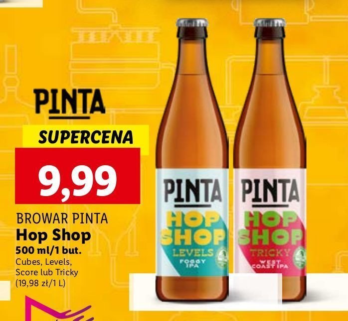 Piwo Pinta hop shop levels promocja