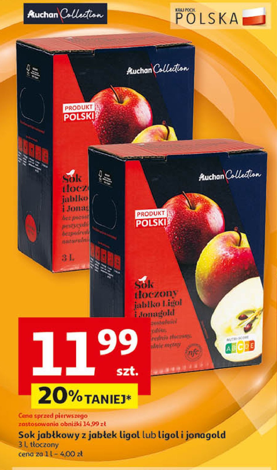 Sok jabłko ligol jonagold Auchan promocja