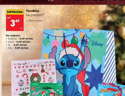 Torebka na prezent różne wzory - rozmiar duży promocja w Biedronka