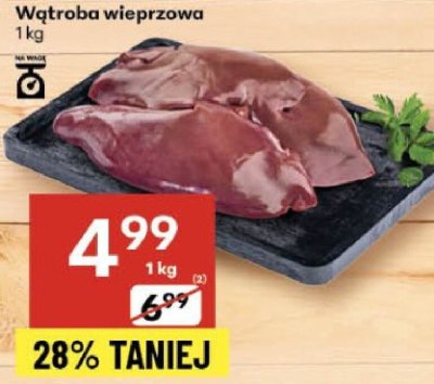 Wątroba wieprzowa 1 kg promocja w Delikatesy Centrum