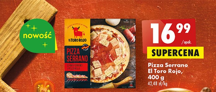 Pizza z szynką serrano i mozzarellą El toro rojo promocja