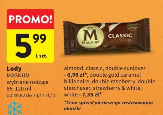L贸d double sunflower Algida magnum promocja