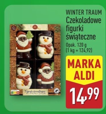 Figurki WINTER TRAUM Czekoladowe figurki świąteczne promocja w Aldi