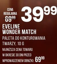 Paleta do konturowania twarzy Eveline Wonder Match promocja w Drogerie Natura