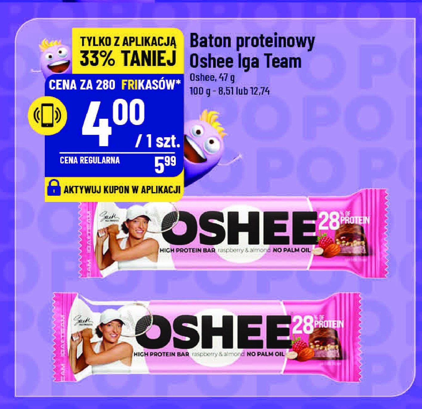 Baton malina-migdał Oshee promocja w POLOmarket