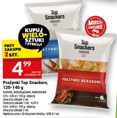 Prażynki Top Snackers 120-140 g promocja w Twój Market