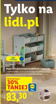 Regał z 9 wyjmowanymi pudełkami z materiału  promocja w Lidl