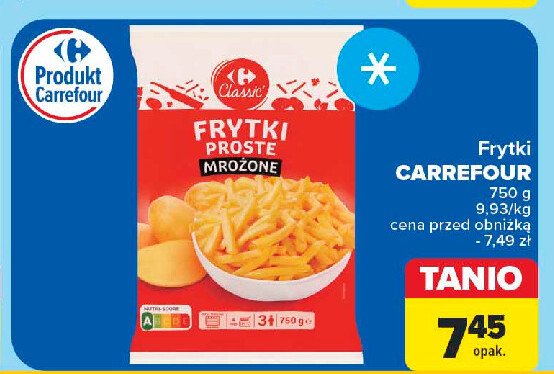 Frytki proste Carrefour promocja