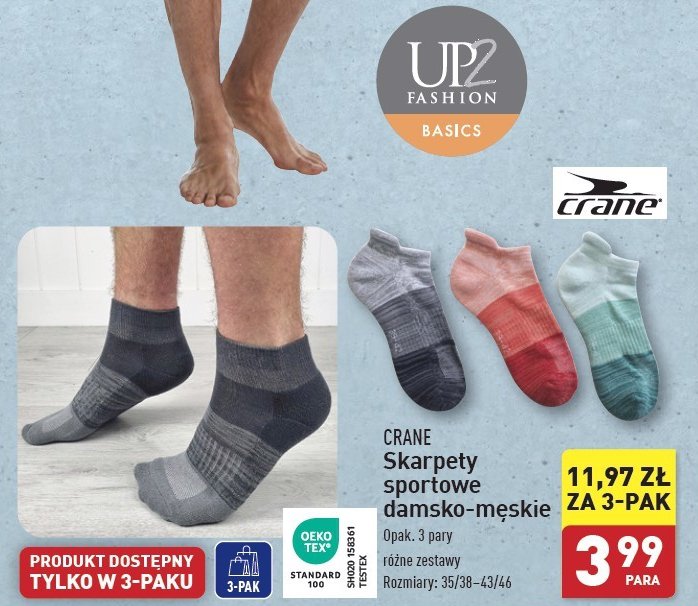 Skarpety sportowe 35/38 Up2fashion promocja w Aldi