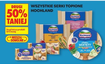 Ser żółty topiony Hochland śmietanka promocja w Biedronka