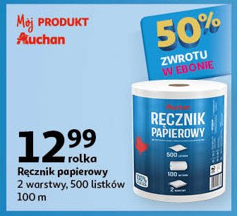 Ręczniki kuchenne 100 m Auchan promocja w Auchan