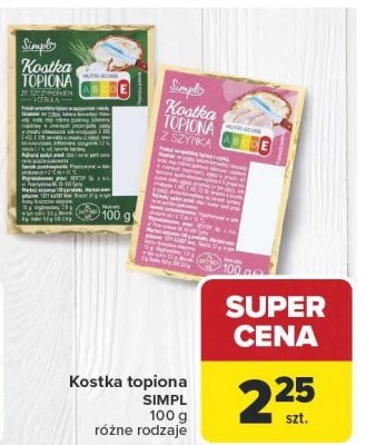 Kostka topiona 100 g różne rodzaje Simpl promocja w Carrefour Market