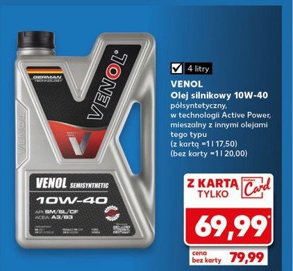 Olej silnikowy semisyntec 10w-40 VENOL promocja