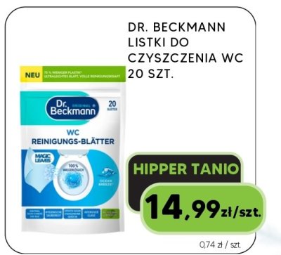 Listki do czyszczenia WC Dr. Beckmann 20 szt. promocja w HIPPER.pl