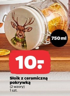Słoik z ceramiczną pokrywką 750 ml promocja w Netto