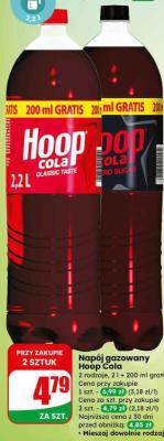 Napój gazowany Hoop Cola Zero Cukru promocja w Dino