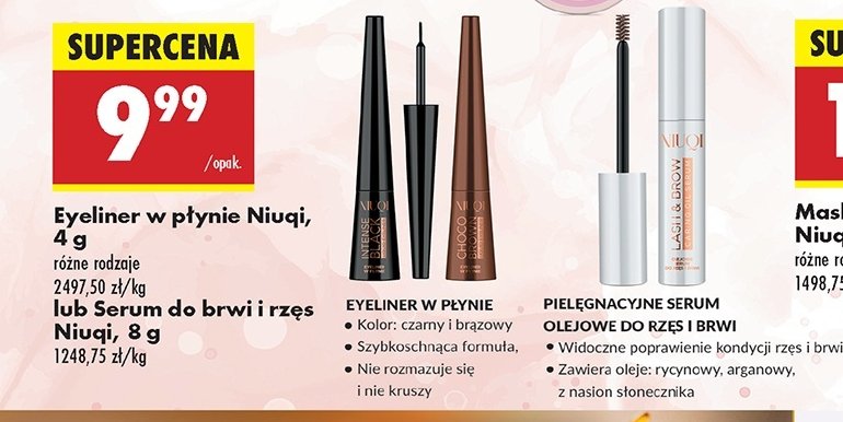 Eyeliner w płynie czarny Niuqi promocja w Biedronka