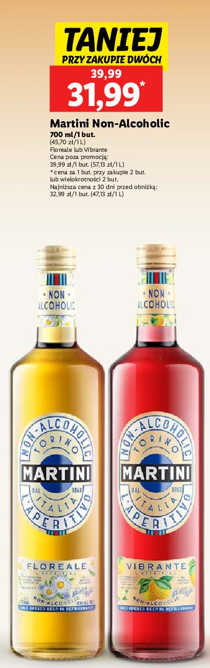 Vermouth bezalkoholowy Martini floreale promocja w Lidl