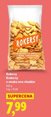 Krakersy Rokersy o smaku sera cheddar promocja w Lidl