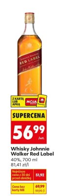 Whisky Johnnie Walker Red Label 40%, 700 ml promocja w Biedronka