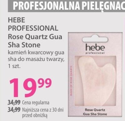 Kamień kwarcowy gua sha HEBE PROFESSIONAL Rose Quartz Gua Sha Stone promocja w Hebe