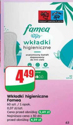 Wkładki higieniczne promocja w Dino
