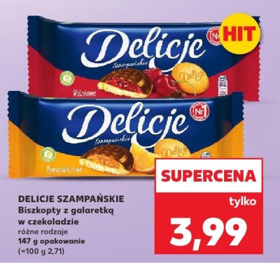 Biszkopty szampańskie z galaretką w czekoladzie różne rodzaje  promocja w Kaufland