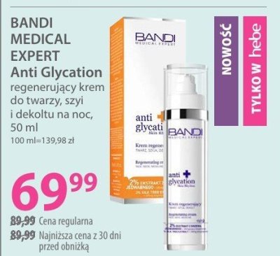 Regenerujący krem nawilżający szyj i dekoltu na noc BANDI MEDICAL EXPERT Anti Glycation promocja w Hebe