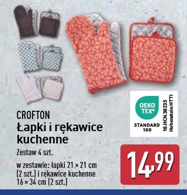 Łapki i rękawice kuchenne Crofton promocja w Aldi