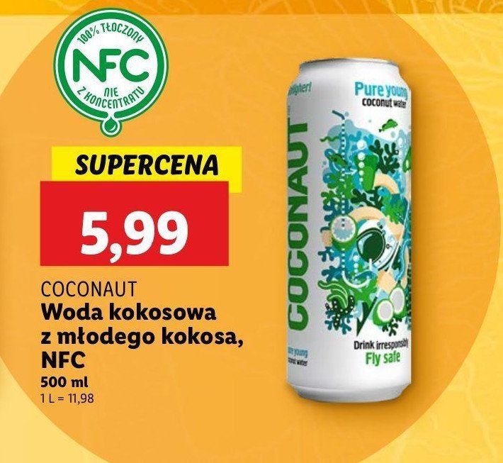 Woda kokosowa Coconaut promocja w Lidl