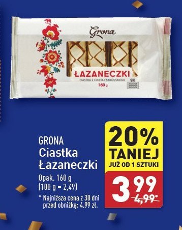 Łazaneczki z ciasta francuskiego Grona promocja w Aldi