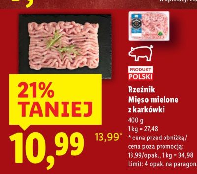 Mięso mielone z karkówki Lidl promocja