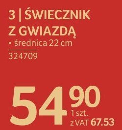 Świecznik z gwiazdą promocja w Selgros
