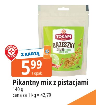 Orzeszki ziemne o smaku chill&lime Tokapi 140 g promocja w Leclerc