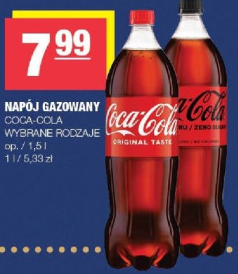 Napój gazowany COCA-COLA wybrane rodzaje promocja w SPAR