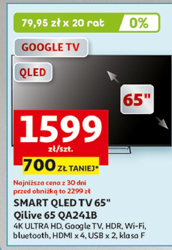 Telewizor 65'' qa241b Qilive promocja w Auchan