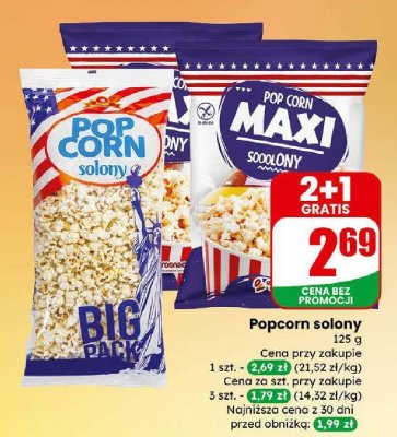 Popcorn solony 125 g promocja w Dino
