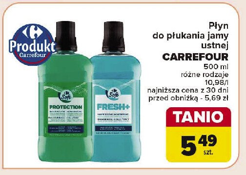 Płyn do płukania jamy ustnej protection Carrefour soft promocja