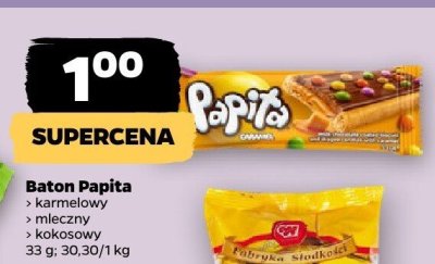 Baton Papita karmelowy, mleczny, kokosowy promocja w Netto
