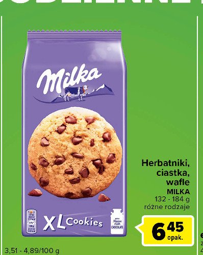 Ciastka z kawałkami czekolady Milka xl cookies promocje