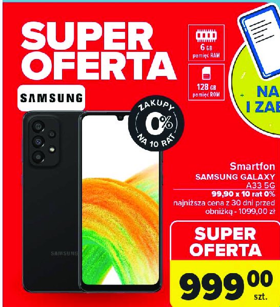 Smartfon a33 Samsung galaxy promocja