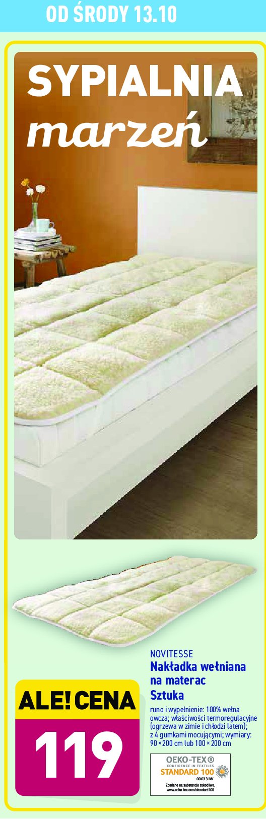 Nak艂adka we艂niana na materac Novitesse promocja