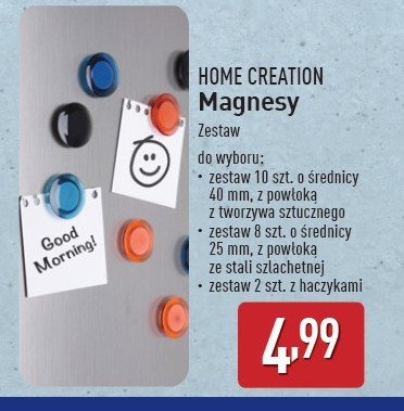 Magnesy z haczykami Home creation promocja w Aldi