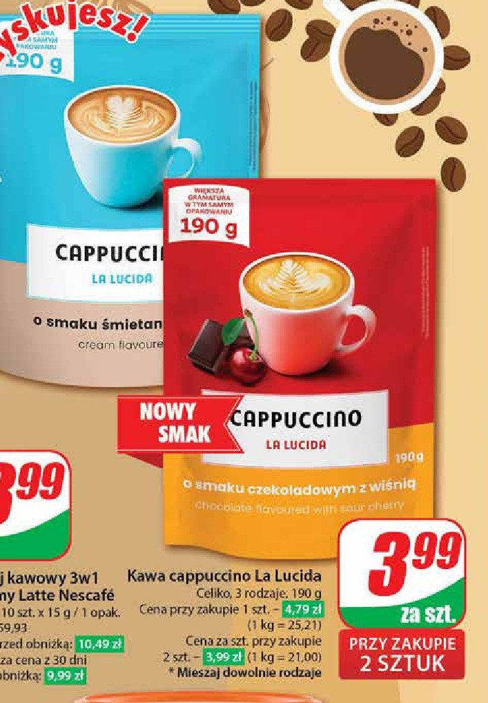 Cappuccino czekoladowe z wiśnią La lucida cappuccino promocja