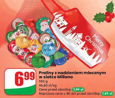 Praliny z nadzieniem mlecznym w siatce  promocja w Dino